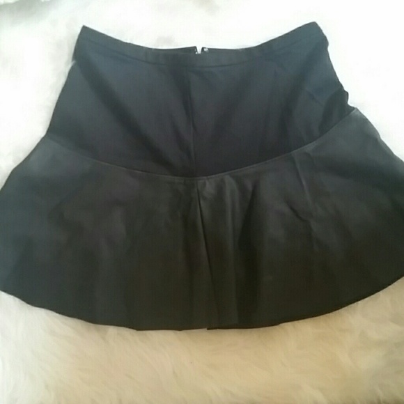 Faux Leather Skater Skirt