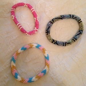 Handmade in Nepal beaded bracelets set
