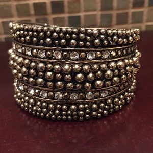 Gold-toned Rhinestone Cuff