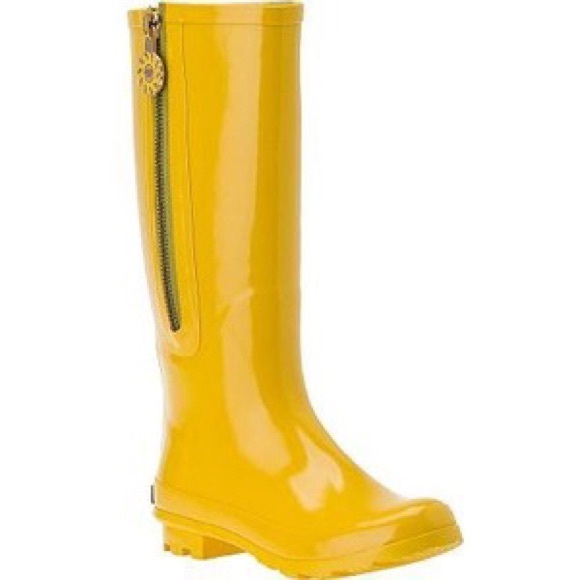 Jack Rogers Yellow Rain Boots Wellies - 10