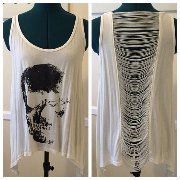 Goddess Wing Tops - Relaxed Tank with "Shredded" Back