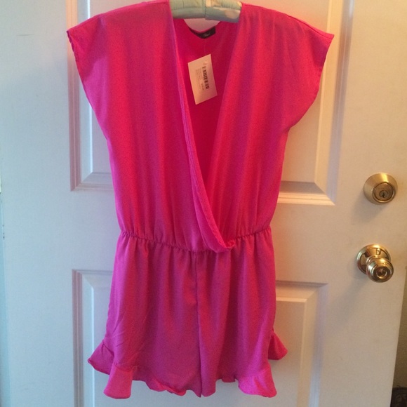 Adorable Hot Pink Ruffle Romper