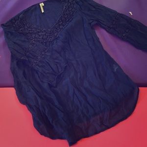 Navy Blue Peasant Shirt