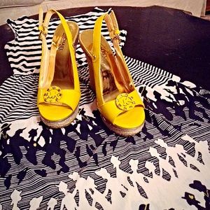 Michael Kors yellow wedges.