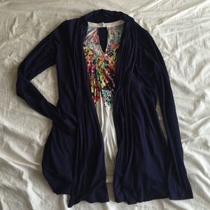 F21 long draped cardigan