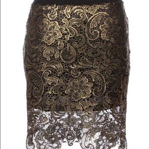 Metallic brocade skirt
