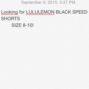 ISO lululemon speed shorts