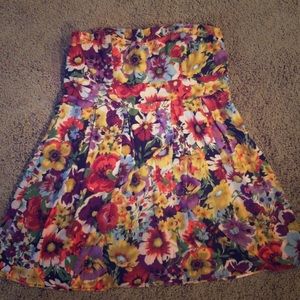 Strapless floral dress