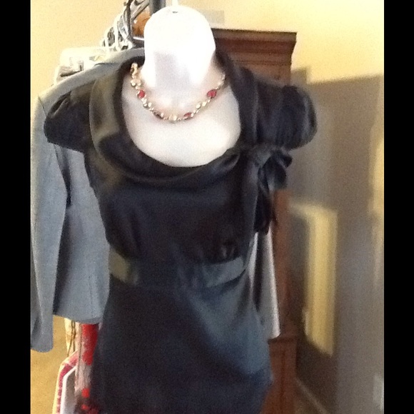 ann taylor loft Black Silk Blouse