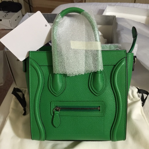 Celine green nano tote bag