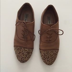 Brown studded oxfords