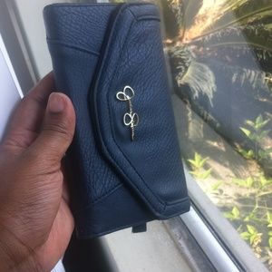 Jessica Simpson Blue/Black Faux Leather Wallet