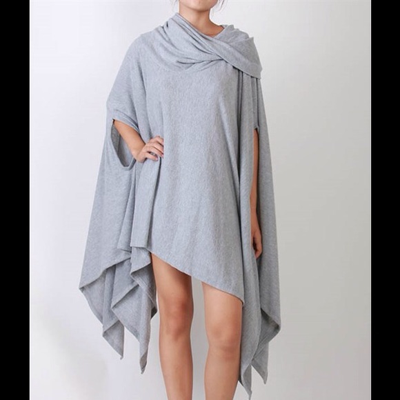Black Asymmetrical Poncho - Picture 4 of 5