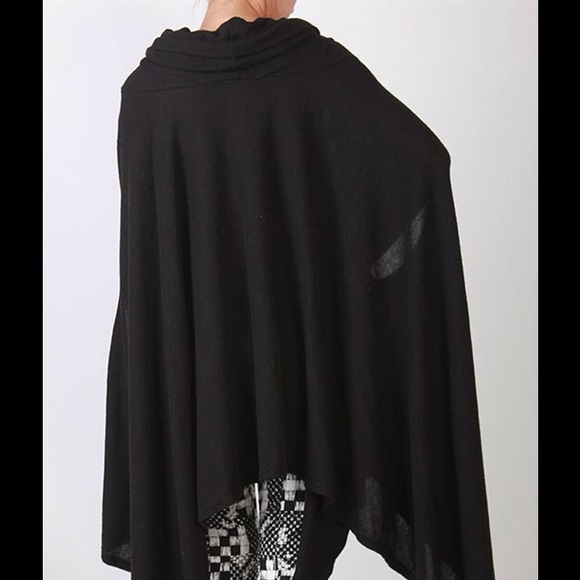 Black Asymmetrical Poncho - Picture 5 of 5