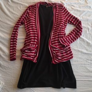 F21 striped knit cardigan
