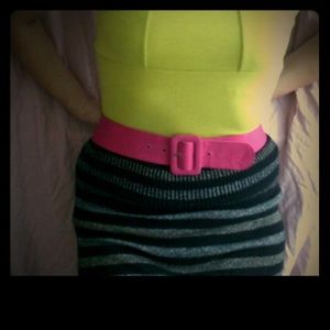 Wide pink belt