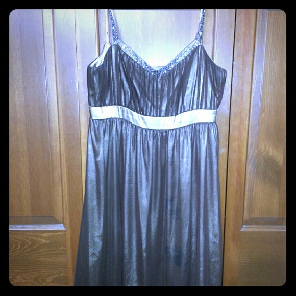Bronze with bead detail cocktail dress