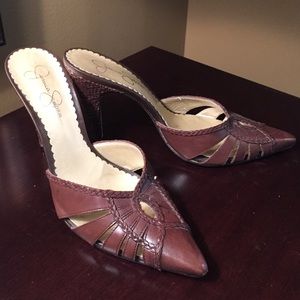 Jessica Simpson brown leather heels.