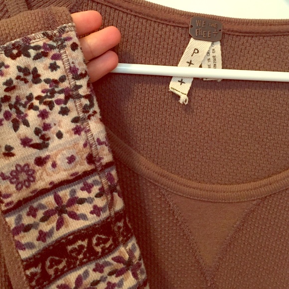 NWOT FREE PEOPLE BROWN THERMAL SHIRT