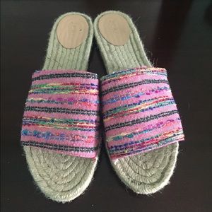 J crew espadrille slide sandals