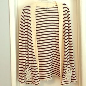 Splendid open striped cardigan