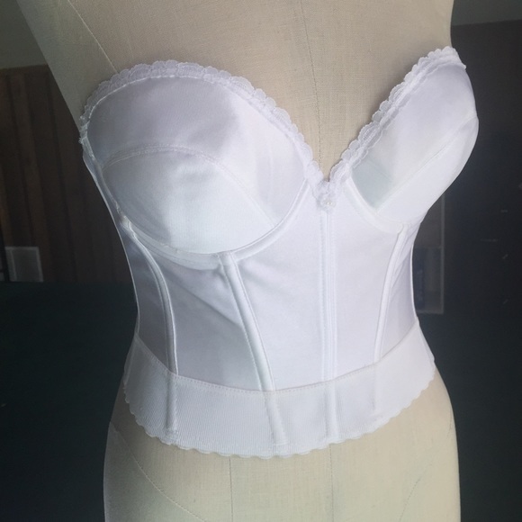 VINTAGE JC Penny Bustier WHITE RETRO 34C