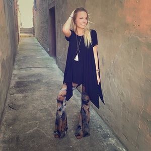 Black Brown Gray Tie Dye Pants