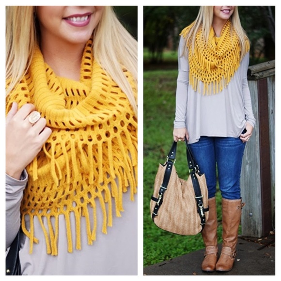 2 a T Boutique  Accessories - ❌SOLD OUT ❌ Chenille Tassel infinity Scarf