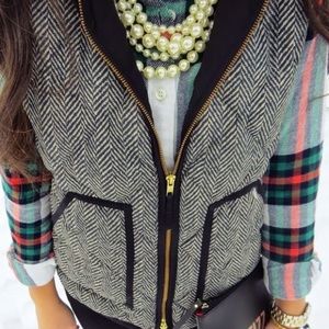 J. Crew Herringbone Vest -- XS -- NWT
