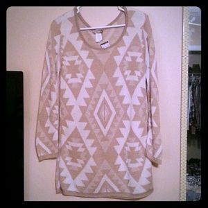 Aztez print sweater dress NWT