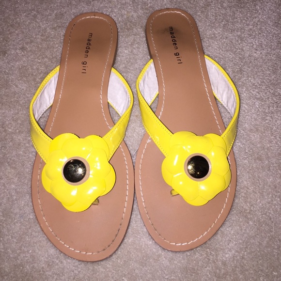 Madden Girl Yellow Sandals