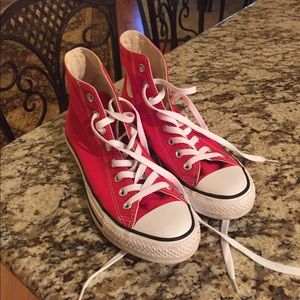 Red high top converses