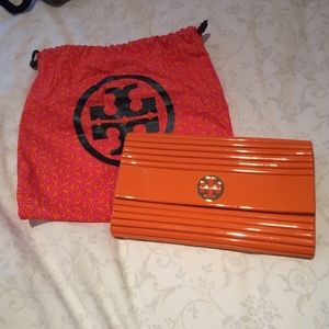 Orange Resin Clutch NWOT TORY BURCH
