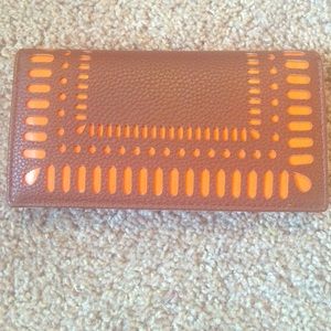 Brown and orange Brazilian wallet NWT