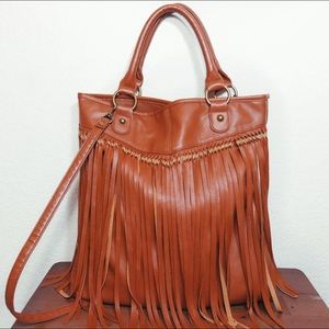 Brown fringe purse/bag