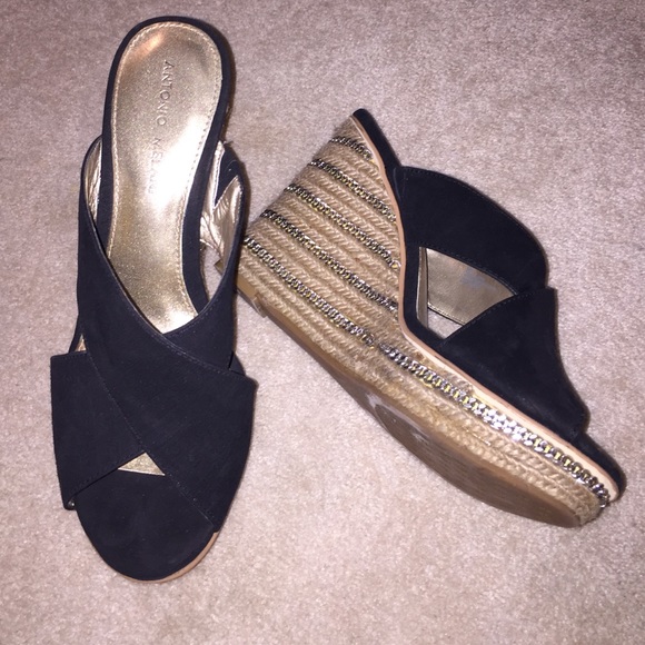 Black and Beige Wedges