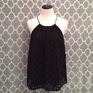 Black Eyelet Top THEORY