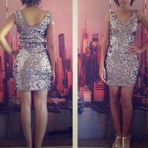 Gold sequin dress