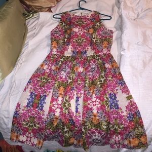 floral dress with exposed back zipper