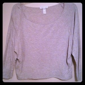 Cream/taupe 3/4 sleeve top