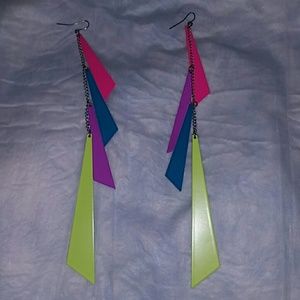 Long bright earrings