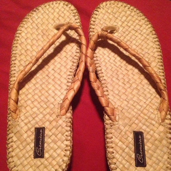 Straw sandals.                                NWOT