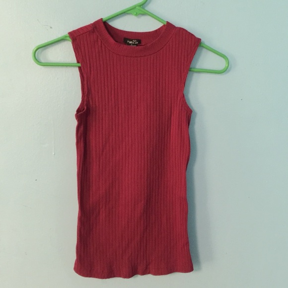 Rue 21 Burgundy High Neck Top