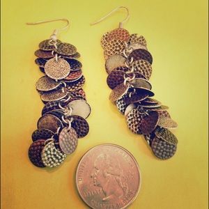 Multi metal dangle earrings