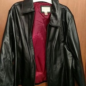 Black leather jacket size 1x
