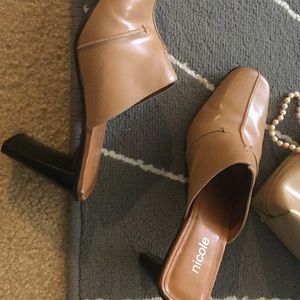 Nude 3" (closed toe) Backless Bootie Heels