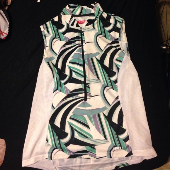 Terry sleeveless bicycling jersey