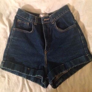 American Apparel High-Waist Jean Cuff Short