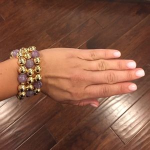 Gold and light purple set of 3  Cousin Claudine