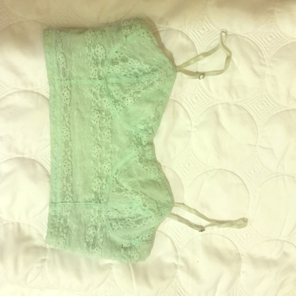 Mint green lace  bralet